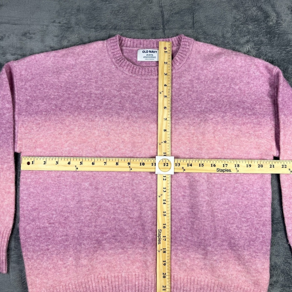 Old Navy Womens XS Petite Pink Gradient Ombre Pullover Crew Neck Knit Sweater - Picture 7 of 14